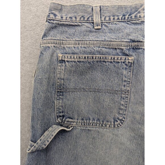 Vintage Abercrombie & Fitch Jeans Mens 38R Blue Denim Carpenter Workwear USA 90s - Picture 9 of 13